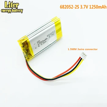 1,5 MM 3wire stik 682052-2S 3,7 V 1250 mAh Lithium polymer Batteri Til Pet GPS-Jagt hund, GPS, MP3-MP4, DVR