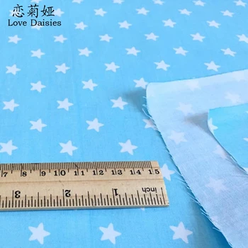 Bomuld twill klud små stjerner stof til DIY kids sengetøj ark patchwork pude hjemmearbejde, kunsthåndværk, håndarbejde, quiltning, syning
