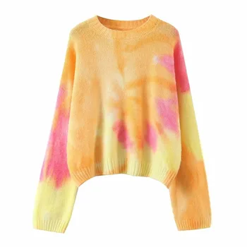 Pragmapism 2020 Ny Gradient Farve Tie Dye Sweater Løs Strik Top sweater mode kvinde trøjer Holde varme trøjer trøjer