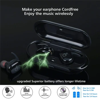 Trådløs Bluetooth-5.0 Øretelefoner Populære TWS Mini Øretelefoner Vandtæt Sport Stereo Headset Bas Gaming Headsets, Hovedtelefoner