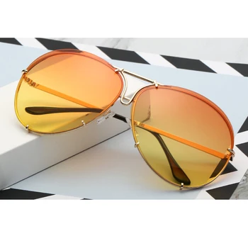 Nye UV400 Kvinder Solbriller Spejl Uindfattede Oval Kørsel Glsses For Dame Med Box