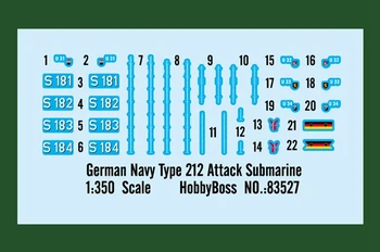 1/350 Tyske Flåde U212 Angreb Ubåd Plast Samlet Model