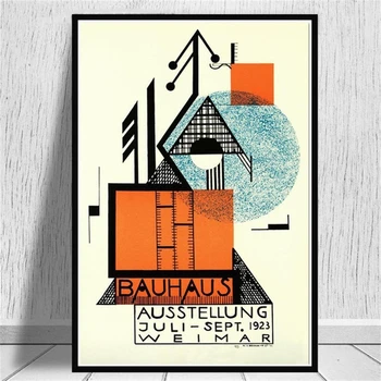 Bauhaus-Ausstellung 1923 Weimer udstillingsplakat Væg Kunst Billedet Lærred Maleri Plakater og Prints for Værelset Home Decor