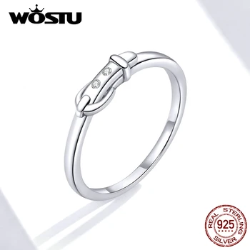 WOSTU 2020 NYE 925 Sterling Sølv Bælte Spænde Ring Retro Geometriske Finger Ring For Kvinder Wedding Party Mode Smykker CQR645