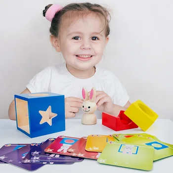 Høj Kvalitet Montessori Træ-Blokke Bygning Pædagogisk Legetøj for Børn Tidligt at Lære Børn Gaver Interactive Magic Box Spil