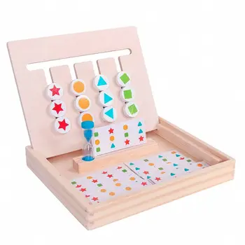 Børn, Træ-Spil Puslespil Undervisningsmidler Montessori Tidlig Pædagogisk Form, Farve Matchende Toy Logisk Tænkning Uddannelse Toy