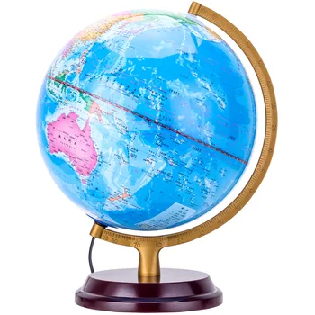 Nye Led-Lys Globe Tre-dimensionelle Relief Metal, Beslag, Diameter 25cm Kinesisk Og engelsk Version Undervisning, Læring Kloden