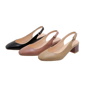 ASUMER 2020 nyeste slingback kvinder pumper pu rund tå spænde sommer sko enkle, komfortable casual sko damer stor størrelse 46