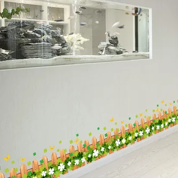 25*170 cm Aftagelig Baseboard Dekoration Wall Sticker Stue, Soveværelse Dekorativ Blomst Græs, Hegn Klistermærker Hjørne Plakat