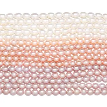 Naturlige Ferskvands Perle-Perler i Høj Kvalitet, Ris Form Punch Løse Perler til Smykker at Gøre DIY Elegant Halskæde-Armbånd, 7-8MM
