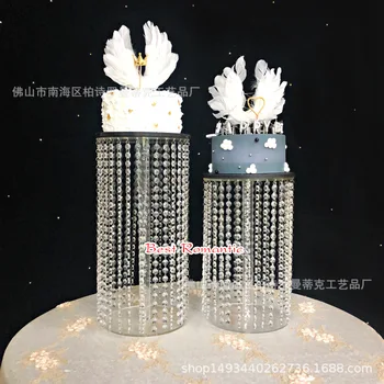 3pcs-6stk top kvalitet Krystal gennemsigtig akryl kage stå Romantisk bryllup dekoration
