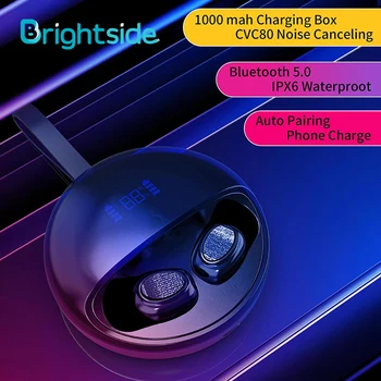 Brightside Bluetooth5.0 Trådløse Hovedtelefoner Bass Lyd Hovedtelefoner Hovedtelefoner Til Mobiltelefon Mini Sport Earbuds Tws Hovedtelefoner