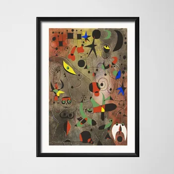 Plakat Print Hot Joan Miro Moderne Surrealisme Abstrakt Kunst Kunst Lærred Olie Maleri På Væggen Billeder Til Stuen Home Decor
