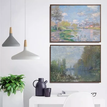 Berømte Lærred Kunst Maleri Impressionistisk Landskab Claude Monet Plakater og Prints Væg Kunst til stuen Home Decor Cuadros