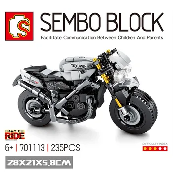 SEMBO Technic MOC Motorcykel byggesten Modeller Motorcykel DIY Samling Model Kits Mursten Legetøj til Drenge Uddannelse Gaver