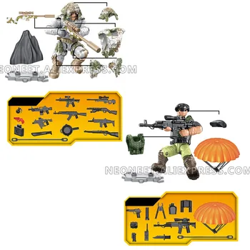 SWAT Faldskærm Mega Toy Figur Set Krig Militære Serie Med Våben Opkald Teleskop byggesten Mursten Toy