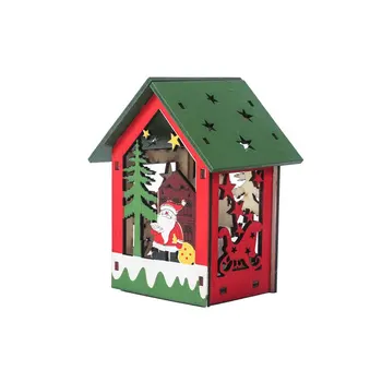 Jul Snemand Elk DIY Hængende Hus Børn Toy Jul Lysende Træ-Hus juledekoration Ornament Håndværk toy