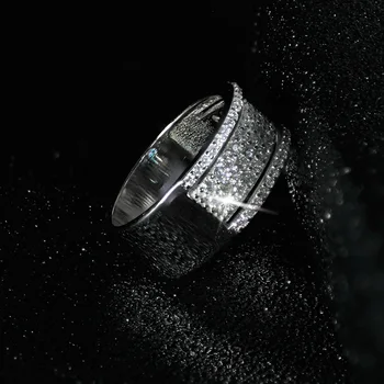 Original 925 sterling sølv store evighed band ring for kvinder bryllup anniversay julegave finger smykker jul R4576S