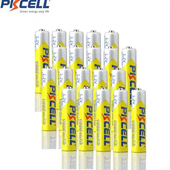 20PCS PKCELL AAA NI-MH Batteri 1,2 v 3A 1000mah Genopladelige Batterier, genopladelige nimh-batteri til legetøj lommelygte