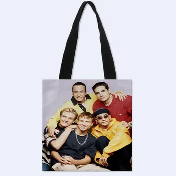 Nye Brugerdefinerede Backstreet Boys trykt lærred totalisatorspil taske bekvem shopping taske kvinde bag studerende taske Tilpasset dit billede