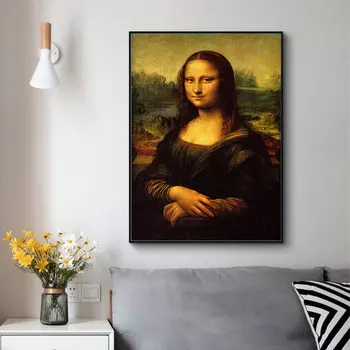 Mona Lisa Billede Moderne Væg Kunst Lærred Maleri, Udsmykning, Maleri oliemaleri Væggen Billedet PosterModern i Stuen, Home Decor