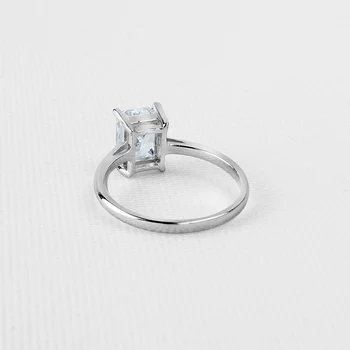 QYI 925 Sterling Sølv Smykker Halo Ring 1.5 ct Firkant Skåret Kvinder Engagement Smykker Zircon vielsesringe Gave