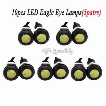 10 stk 12V LED-18mm Eagle Eye Light High Power lampe Kørelys parkering lys Auto Tåge pære Backup DRL-bil styling