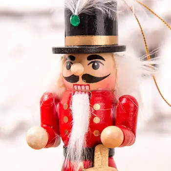 6STK Træ-Nøddeknækkeren Dukke Dukke Soldat Miniature Figurer Vintage Håndværk Nye År juletræspynt Home Decor