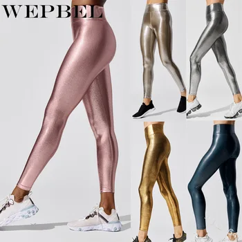 WEPBEL Høj Talje Leggings til Kvinder Hot Sexede Leggings Damer Skinnende Blyant Bukser som er Elastiske Bukser Plus Størrelse