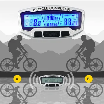 Sunding ABS Kabel-LCD-Display cykel Cykel Cykel Computer Speedometer Kilometertæller, Stopur Velometer SD-558EN
