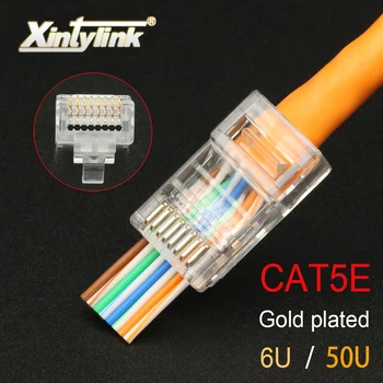 Xintylink EZ rj45 stik rj 45 stik rg cat5 cat5e netværk conector keystone jack ethernet utp-kabel, modulære lan 20/50/100pcs
