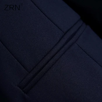 ZRN 2020 Efteråret Kvinder Mode Kontor Slid Dobbelt Breasted Blazere Vintage Pels Lange Ærmer, Lommer Kvindelige Overtøj Smarte Toppe