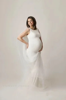 Nye Chiffon Barsel, Graviditet Dress Fotografering Rekvisitter Sexet Maxi Barsel Kjole Lang Gravid Kjoler Foto Skyde For Kvinder