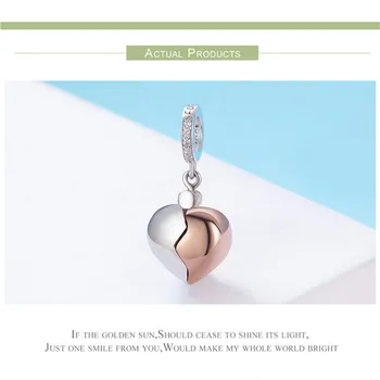 DIY armbånd 925 Sterling Sølv Open Heart Charm Perler Passer til Kvinder Halskæde-Armbånd-Vedhæng af Perler til smykkefremstilling Gave