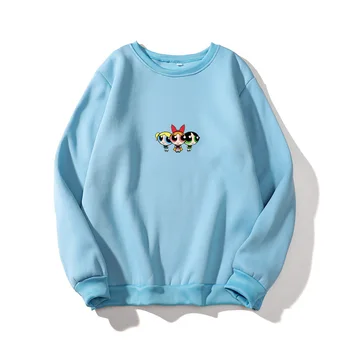 Kawaii buttercup powerpuff æstetiske søde piger Sweatshirt Mode Tøj til Kvinder Tegnefilm Farve print hoodie efteråret top