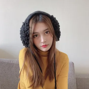 2020 Nye Høreværn For Kvinder Vinteren koreanske Version Sød og Dejlig Varm Tie Ball Earmuffs Vinter Strik Uld høreværn