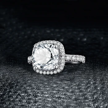 JewelryPalace 3ct CZ Halo Engagement Ring 925 Sterling Sølv Ringe for Kvinder Jubilæum Ring vielsesringe Sølv 925 Smykker