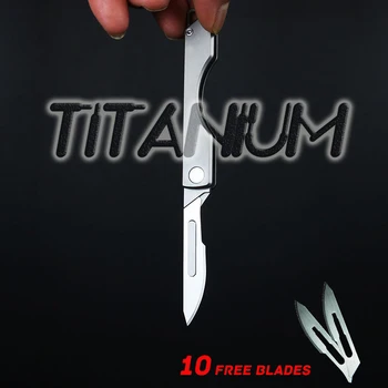 MINI Titanium kniv EDC Bærbare Lomme Kniv Nødsituation Nøgle Medicinsk Folde Knive CS GO Kirurgisk selvforsvar Overlevelse