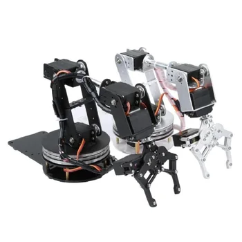 6 DOF Robot Arm med 360 Graders Roterende Base Multi DOF Disc-Type Manipulator Robot Kaffefaciliteter Uddannelse DIY STAMCELLER Toy Kit