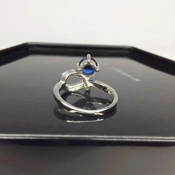 HuiSept Trendy 925 Sølv Ringe Rund Safir Ædelsten Zircon Sløjfeknude Form Ring for Kvindelige Bryllup Part Gave Smykker Ornament