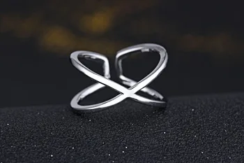 Fremme mode simple cross design kvindelige 925 sterling sølv damer finger part, ringe, smykker ring gave billige