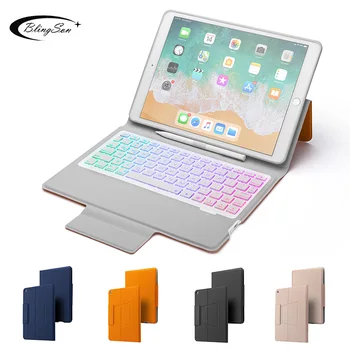 Keyboard Case til iPad 10.2 2019 Smart Cover til Apple iPad, 7th Generation A2200 A2198 Trådløse Baggrundsbelyst Tastatur Stå for iPad7