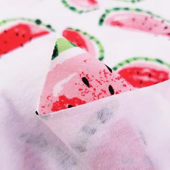 Udskriver vandmelon 40'erne Bomuld, Interlock stof Strikket Bomuld Stof til DIY baby tøj, hagesmække, overtrukket, lagner bomuldsklud