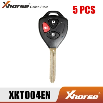 XHORSE XKTO04EN Universal Fjernbetjening Nøgle Til Toyota Kablede XKTO04EN Nøgler 3 Knapper 5PCS/Masse