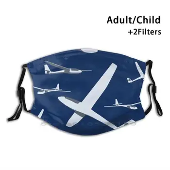 Asw15 Flok Genanvendelige Munden Ansigt Maske Med Filtre Børn Asw15 Flok Flok Flok Flyvende Flyvende Glider Glider Svævefly Skyhøje