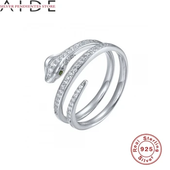 AIDE 925 Sterling Sølv Ringe For Kvinder Luksus Ring Størrelse 6 7 8 Luksus Diamant Slange Form Ring Smykker koreanske Bague Femme