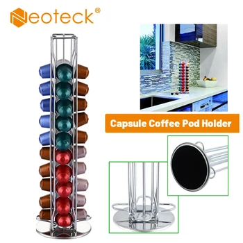 Neoteck For Nespresso 40 Roterende Kapsel Kaffe Pod Holder Stand Rack Roterende Tårn Kapsel Kaffe Pod Holder