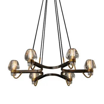 LED lysekrone stue suspenderet lamper Amerikanske Kobber suspension armaturer til Moderne lysarmaturer soveværelse hængende lamper
