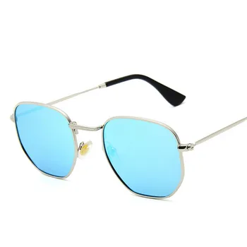 2020 Sekskantet polariserede solbriller kvinder mænd 51mm glas linse spejl gradient farve sol briller, oculos de sol Gafas UV400
