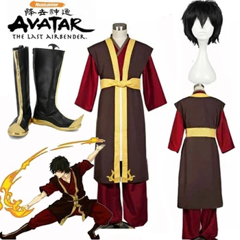 Avatar Den Sidste Airbender Prince Zuko Cosplay Kostumer Uniform Animationsfilm Zuko Cosplay støvler Sko til Halloween Fest custom-made